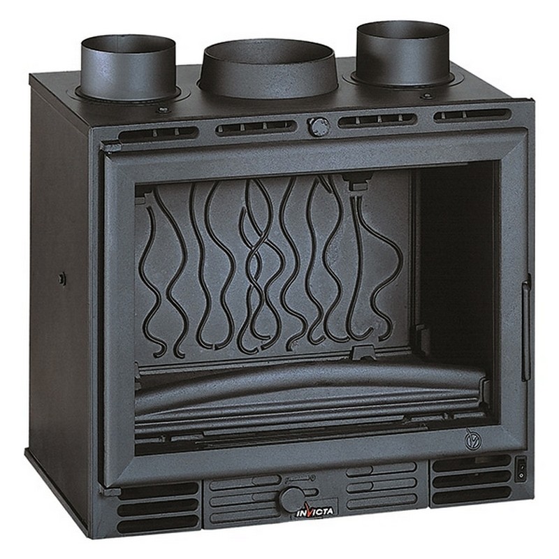 Insert à bois 8 kW Invicta Grande Vision 600 Turbo P666014 avec kit manchettes P690080